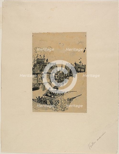 Old Houses and Fishing Boats, n.d. Creator: Rodolphe Bresdin.