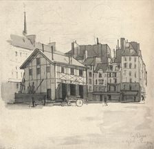 Old houses at the Quai des Orfeveres 1915. Artist: Eugene Bejot