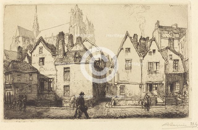 Old Houses at Amiens (Vieilles maisons a Amiens), 1907. Creator: Auguste Lepere.