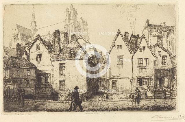Old Houses at Amiens (Vieilles maisons a Amiens), 1907. Creator: Auguste Lepere.