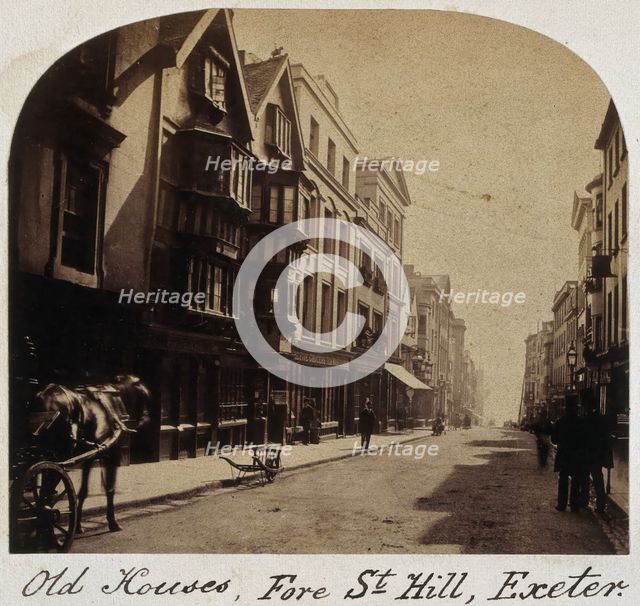 Old houses, Fore St Hill, Exeter. Creator: Unknown.