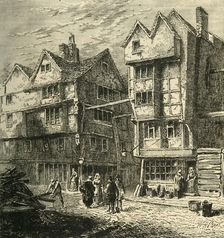 Old Houses Formerly Standing in Butcher's Row, about 1800 (1881). Creator: Unknown