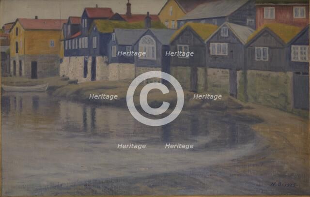 Old houses in Thorshavn, 1925. Creator: Niels Bjerre.