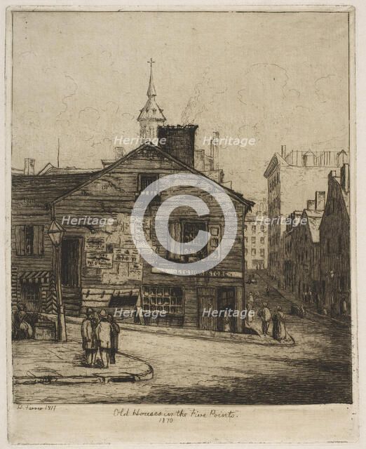 Old Houses in the "Five Points", 1870 (from Scenes of Old New York), 1871. Creator: Henry Farrer.