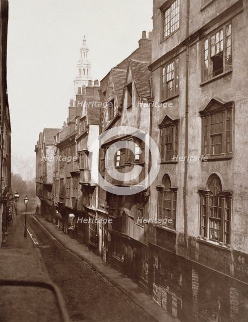 Old Houses in Wych Street, formerly a continuation of Drury Lane, c1876. Creator: Alfred & John Bool.