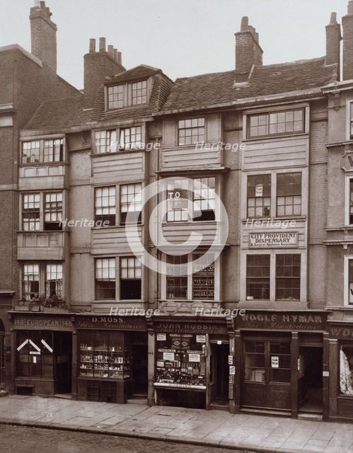 Old Houses in Aldersgate Street, c1879. Creator: Henry Dixon & Son.
