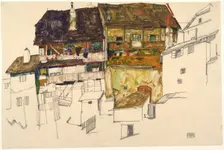 Old Houses in Krumau, 1914. Artist: Schiele, Egon (1890–1918)
