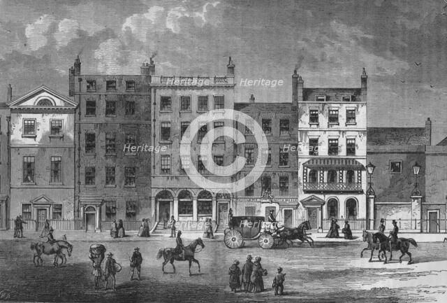 Old houses in Pall Mall, Westminster, London, c1830 (1878). Artist: Unknown.