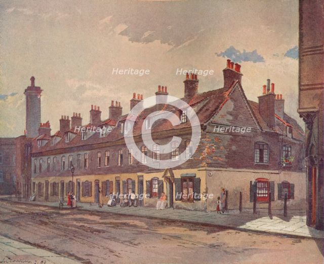 'Old Houses in Pye Street, Westminster', London, 1883 (1926). Artist: John Crowther.