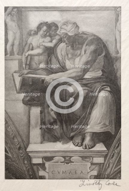 Old Italian Masters: The Cumaean Sibyl, 1888-1892. Creator: Timothy Cole (American, 1852-1931).