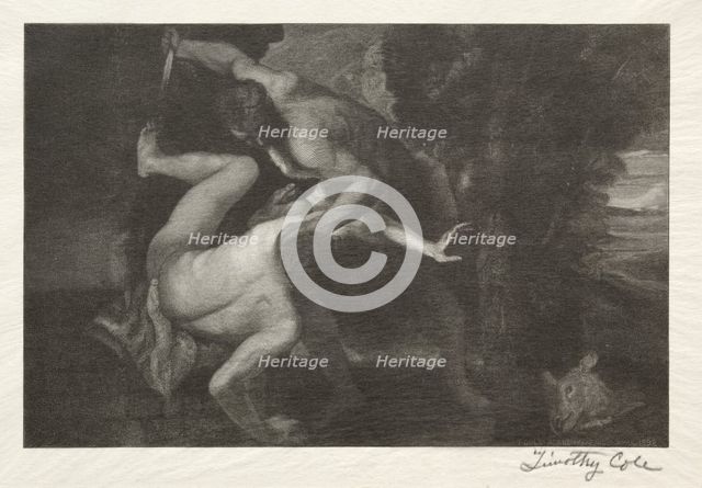 Old Italian Masters: The Death of Abel, 1892. Creator: Timothy Cole (American, 1852-1931).