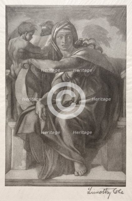 Old Italian Masters: The Delphian Sibyl, 1890. Creator: Timothy Cole (American, 1852-1931).