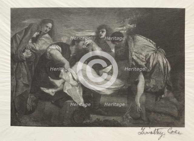 Old Italian Masters: The Entombment, 1889. Creator: Timothy Cole (American, 1852-1931).