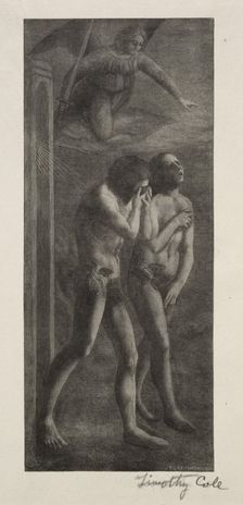 Old Italian Masters: The Expulsion from Paradise, 1888. Creator: Timothy Cole (American, 1852-1931)
