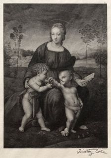 Old Italian Masters: The Madonna of the Goldfinch, 1888-1892. Creator: Timothy Cole (American, 1852-1931)