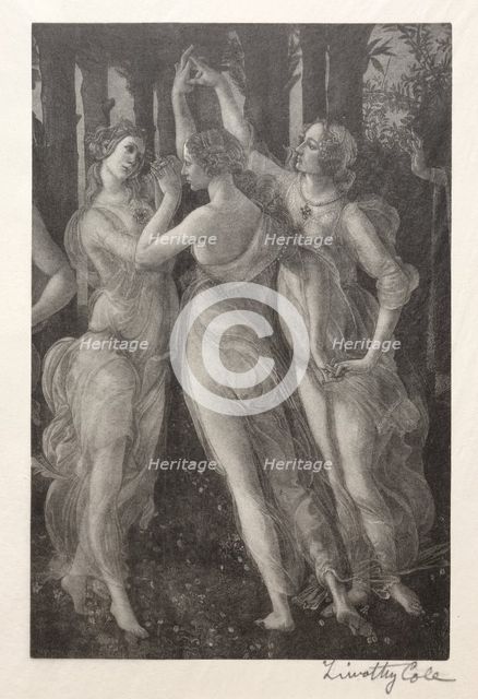 Old Italian Masters: The Three Graces, 1888-1892. Creator: Timothy Cole (American, 1852-1931).