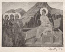 Old Italian Masters: The Three Marys at the Sepulcher, 1888-1892. Creator: Timothy Cole (American, 1852-1931)