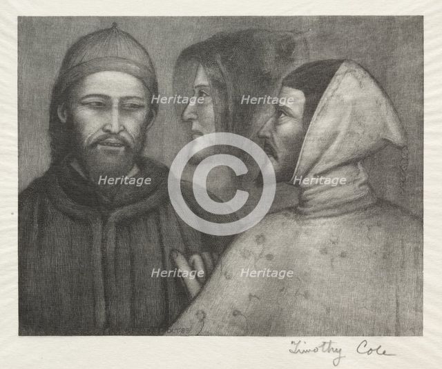 Old Italian Masters: Three Heads, 1885. Creator: Timothy Cole (American, 1852-1931).