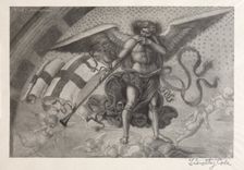 Old Italian Masters: Angel Sounding a Trumpet, 1888-1892. Creator: Timothy Cole (American, 1852-1931)
