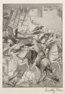 Old Italian Masters: Battle of St. Ephesus against the Pagans of Sardinia, 1888-1892. Creator: Timothy Cole (American, 1852-1931)