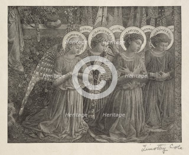 Old Italian Masters: Group of Angels, 1888-1892. Creator: Timothy Cole (American, 1852-1931).