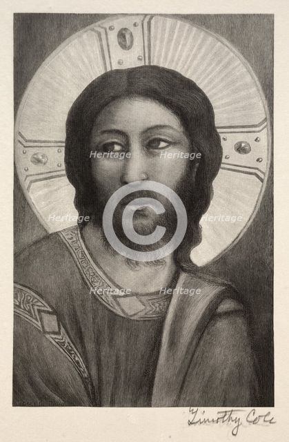Old Italian Masters: Head of Christ, 1888-1892. Creator: Timothy Cole (American, 1852-1931).