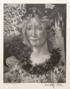 Old Italian Masters: Head of Flora, 1888-1892. Creator: Timothy Cole (American, 1852-1931)