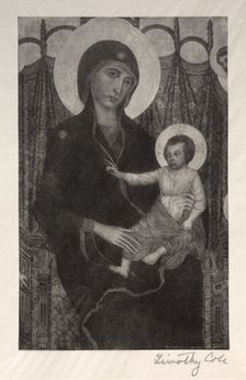 Old Italian Masters: Madonna and Child, 1885. Creator: Timothy Cole (American, 1852-1931)