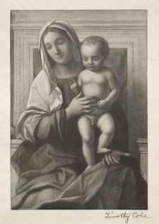 Old Italian Masters: Madonna and Child, 1888-1892. Creator: Timothy Cole (American, 1852-1931)