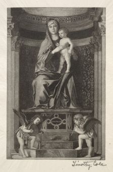 Old Italian Masters: Madonna and Child, 1888-1892. Creator: Timothy Cole (American, 1852-1931)