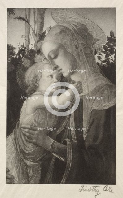 Old Italian Masters: Madonna and Child, 1890. Creator: Timothy Cole (American, 1852-1931).