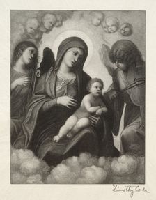 Old Italian Masters: Madonna and Child in Glory, 1891. Creator: Timothy Cole (American, 1852-1931)