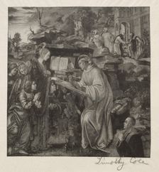 Old Italian Masters: Madonna Appearing to St. Bernard, 1888-1892. Creator: Timothy Cole (American, 1852-1931)