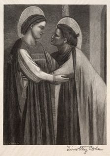 Old Italian Masters: Mary and Elisabeth, 1886. Creator: Timothy Cole (American, 1852-1931)