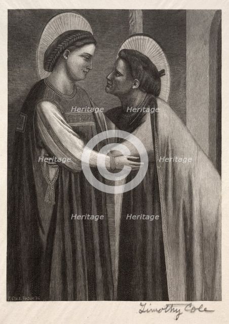 Old Italian Masters: Mary and Elisabeth, 1886. Creator: Timothy Cole (American, 1852-1931).
