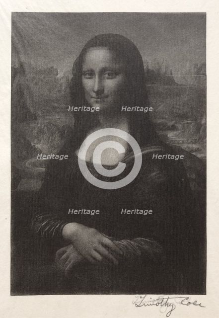 Old Italian Masters: Mona Lisa, 1888-1892. Creator: Timothy Cole (American, 1852-1931).