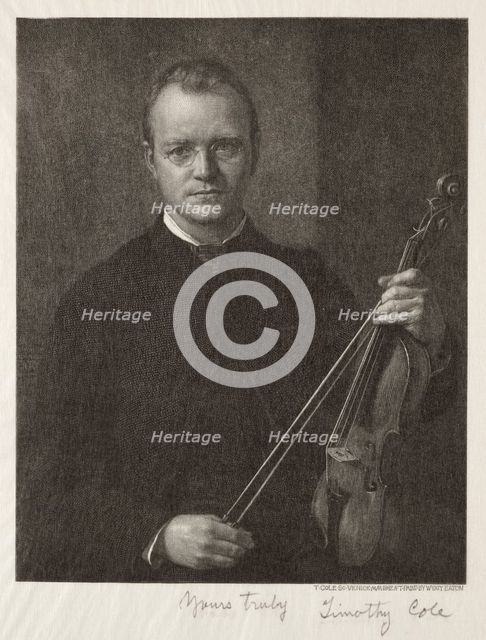 Old Italian Masters: Portrait of Timothy Cole (Man with Violin), 1892. Creator: Timothy Cole (American, 1852-1931).