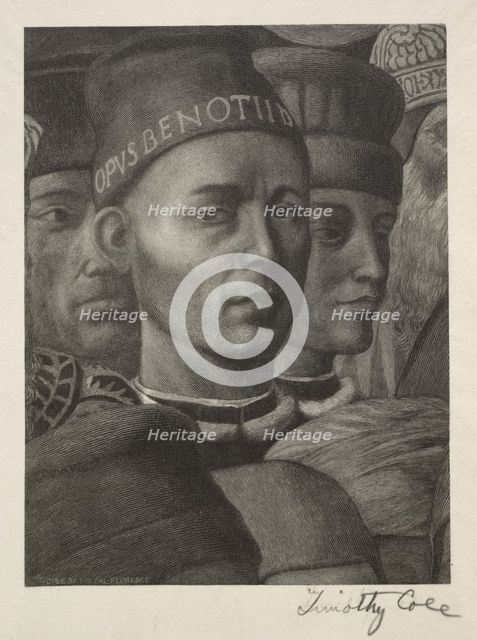 Old Italian Masters: Portrait of Benozzo Gozzoli, 1888-1892. Creator: Timothy Cole (American, 1852-1931).