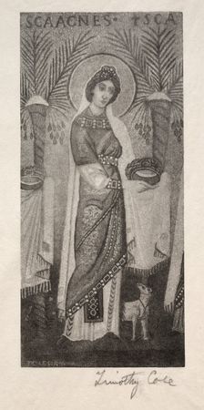 Old Italian Masters: St. Agnes , 1888-1892. Creator: Timothy Cole (American, 1852-1931)