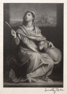 Old Italian Masters: St. Agnes, 1888-1892. Creator: Timothy Cole (American, 1852-1931)