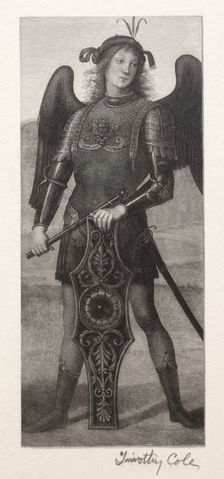 Old Italian Masters: St. Michael, 1888-1892. Creator: Timothy Cole (American, 1852-1931)