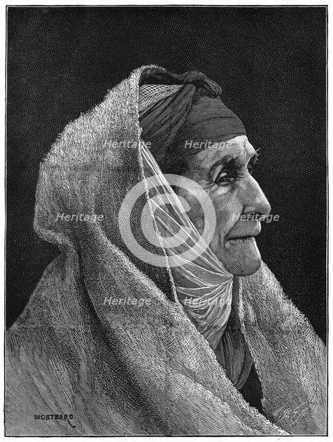Old Jewish woman of Cairo, Egypt, 1882.  Creator: George Montbard.