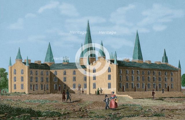 Old Kenyon at Kenyon College, Gambier, Ohio, United States, 1850.  Creator: Traversier.