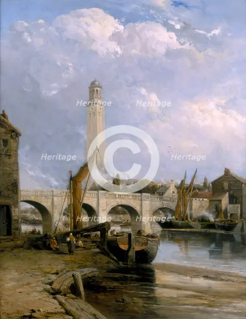 'Old Kew Bridge', c1880. Creator: James Webb.