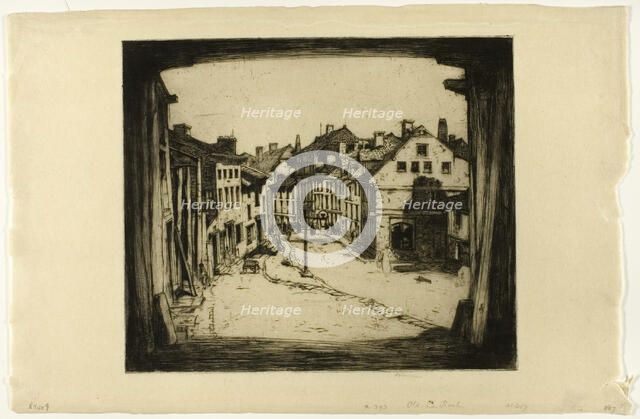 Old La Roche, plate seven from the Belgian Set, 1907. Creator: David Young Cameron.