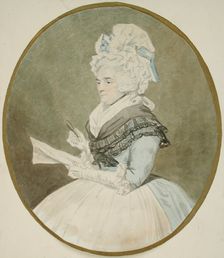 Old Lady with Magnifying Glass, between 1750 and 1824. Creator: John Downman