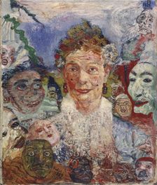 Old Lady with Masks, 1889. Artist: Ensor, James (1860-1949)