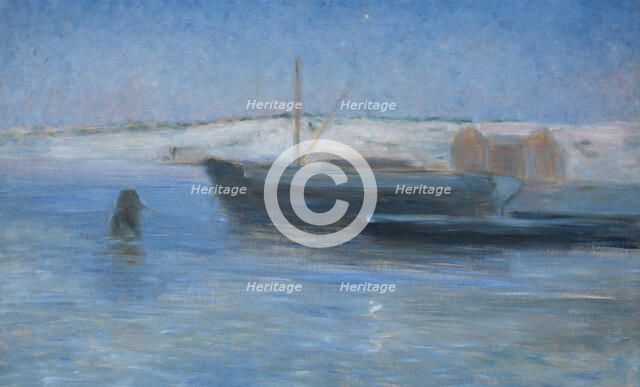 Old Lighters in the Entrance to Stockholm, late 19th-early 20th century. Creator: Karl Nordström.