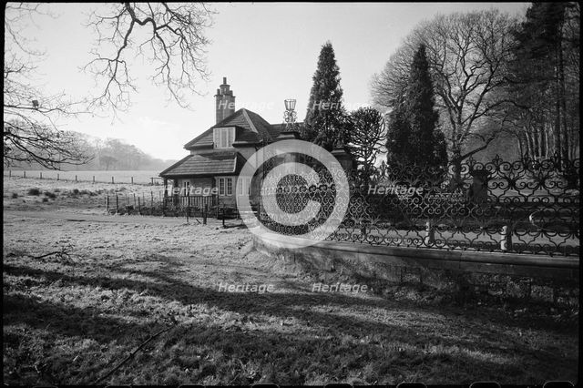 Old lodge and attached wall, Hamsterley Hall, County Durham, c1955-c1980. Creator: Ursula Clark.