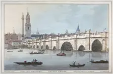 Old London Bridge, 1795. Artist: Joseph Constantine Stadler